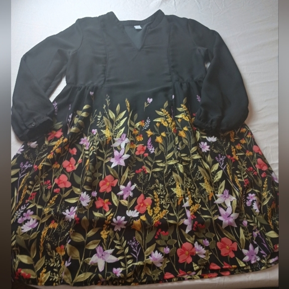 Old Navy Mustard Floral Mini Dress  - XS/S main image 1
